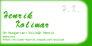 henrik kolimar business card