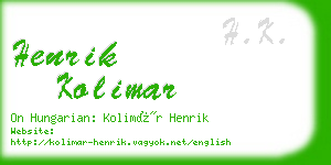 henrik kolimar business card